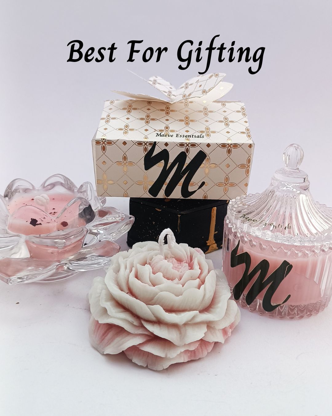 Maeve Essentials – The Ethereal Glow Gift Set | 3-Piece Floral Candle Collection | Rose Reverie, Lotus Bloom & Cascading Peony | Scented | Luxury Gift - Image 3