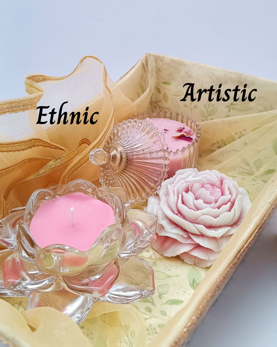 Maeve Essentials – The Ethereal Glow Gift Set | 3-Piece Floral Candle Collection | Rose Reverie, Lotus Bloom & Cascading Peony | Scented | Luxury Gift - Image 2