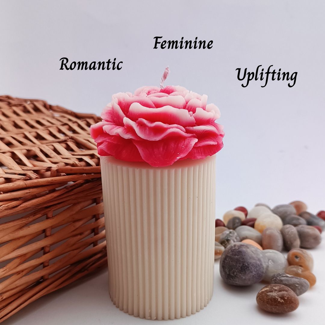 Maeve Essentials – Peony Bloom | Peony, Soft Rose & White Amber Scented Floral Candle - Image 2