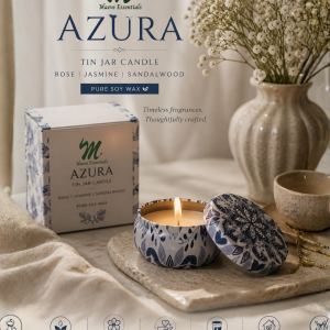 Maeve Essentials Azura Tin Jar Candle – Rose, Jasmine & Sandalwood | Pure Soy Wax
